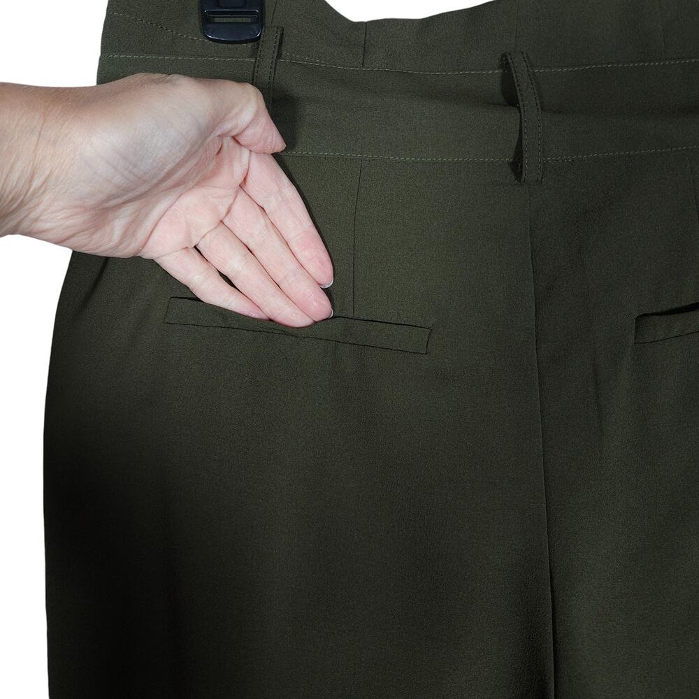 Madewell Womens Pants 4 Olive Green Paperbag Cropped Tapered Tie Waist Trouser - Picture 9 of 12